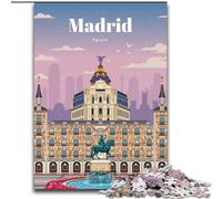 Puzzles 1000 pièces pour Adolescents Voyagez à Madrid, entraînez Votre Cerveau et Vos Mains Anniversaire Unique et Cadeaux pour Les 14 Ans et Plus 26x38cm