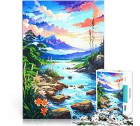 Puzzles 1000 pièces pour Adolescents Vue sur Le lac et la Montagne Difficile Difficile Décoration d'intérieur et Cadeaux Uniques 52x38cm