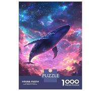Puzzles 1000 Pièces pour Adolescents Whale in The Cosmos -3 Puzzles pour Adolescents, Jouets Anti-Stress, Difficile, Excellent Cadeau pour Les Jeux 52x38cm/1000pcs