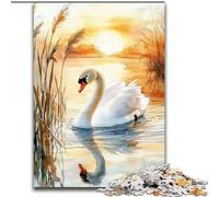 Puzzles 1000 pièces pour Adolescents White Swan Jeu éducatif Familial Décoration Murale Cadeaux d'anniversaire et de Noël Uniques (Taille 50x75cm)
