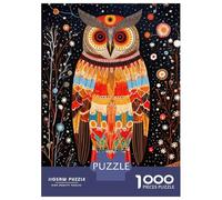 Puzzles 1000 Pièces pour Adolescents Wise Owl Tribal Style 17 Puzzle Jeux Relaxants, Amusants Et Humoristiques Cadeau d'anniversaire, Cadeaux, 38x26cm/1000pcs