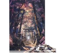 Puzzles 1000 pièces pour Adultes, 1000 pièces, Chemin sacré du sanctuaire Sakura, Puzzles pour Adultes, Jeu Difficile et Stimulant, 1000 pièces (38 x 26 cm)