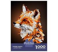 Puzzles 1000 Pièces pour Adultes Abstract Geometric Fox Art Puzzle pour Adultes, Jouet, Décoration Murale, Décoration Intérieure, Défi À Réaliser 38x26cm/1000pcs