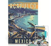Puzzles 1000 pièces pour Adultes Acapulco's Coastal Charm | Séjournez chez vous tuez le temps entraînez votre cerveau et vos mains Idéal pour la décoration de bureau. 38x26cm