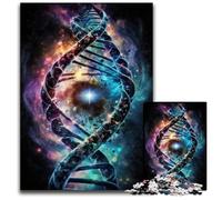 Puzzles 1000 pièces pour Adultes ADN Humain dans l'espace Puzzles impossibles pour Adultes Idéal pour Le Plaisir en Famille, la détente et Les Cadeaux de Vacances 26x38cm/10,23x14,96 Pouces