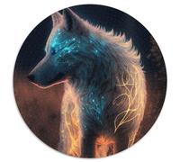 Puzzles 1000 pièces pour Adultes, adorables bébés Loups, Puzzles Ronds 1000 pièces pour Adultes, Casse-tête et décoration d'intérieur, pour Les fêtes 67,5 x 67,5 cm