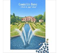 Puzzles 1000 pièces pour Adultes Affiche Cambo Les Bains | Décoration idéale pour une soirée jeux et divertissement en famille avec poster et quiz assortis 38x26cm