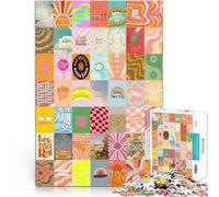 Puzzles 1000 pièces pour Adultes Affiche d'épissage rétro Hipster Jeu Stimulant et Jeu Familial Œuvre d'art 52x38cm