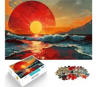Puzzles 1000 pièces pour Adultes Affiche Vintage du Lever du Soleil Analyse et logique Offrir en Cadeau à Toute la Famille 38x26cm