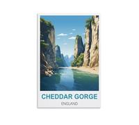 Puzzles 1000 pièces pour Adultes, Affiches des Gorges de Cheddar, Angleterre, pour Un Jeu de Puzzle Stimulant et Un Jeu en Famille 38 x 26 cm