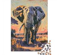 Puzzles 1000 Pièces pour Adultes African Elephant Art Print-2 Adolescents Puzzles Jeux De Détente Cadeaux pour Femmes Cadeaux pour Amis Et Famille 38x26cm/1000pcs