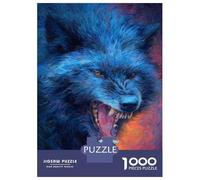 Puzzles 1000 Pièces pour Adultes Aggressive Wolf Painting Puzzle Adulte Jeux De Société pour S'amuser en Famille Cadeau d'anniversaire, Cadeaux, 38x26cm/1000pcs