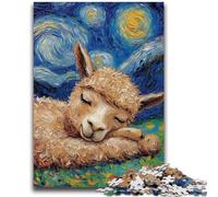 Puzzles 1000 pièces pour Adultes Alpaga Ciel Nocturne Jouets éducatifs Jeux familiaux Renforcer l'amour Entre Couples 50x75cm