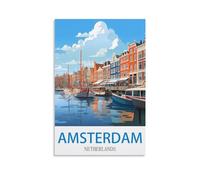 Puzzles 1000 pièces pour Adultes, Amsterdam, Pays-Bas. Puzzles Amusants pour Toute la Famille. Puzzles 1000 pièces pour Adultes, 38 x 26 cm.