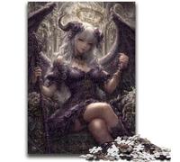 Puzzles 1000 pièces pour Adultes Ange démoniaque Jeune Fille pour 14 Ans et Plus Jeux Amusants Activités Amusantes à la Maison, Cadeaux d'anniversaire, Cadeaux de Voyage 26x38cm