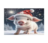 Puzzles 1000 Pièces pour Adultes, Animal Cochon Mignon,Puzzles pour Adultes Et Enfants,Puzzles en Bois,Décoration De La Maison (75×50cm)