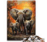 Puzzles 1000 pièces pour Adultes, Animaux africains, éléphants, Adolescents, Jeux Amusants, Chaque pièce est Unique - Jeu Familial Stimulant (38x26cm)