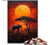 Puzzles 1000 pièces pour Adultes, Animaux africains, Jouet éducatif et décompressant, Cadeau d'anniversaire (Taille 26x38cm)
