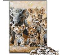 Puzzles 1000 pièces pour Adultes Animaux d'Afrique, Jouets de Divertissement Familial, idéal comme Cadeau pour Toute la Famille 14 Ans et Plus 50x75cm