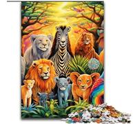 Puzzles 1000 pièces pour Adultes Animaux d'Afrique Puzzle Activité à la Maison pour Les Vacances, Les Anniversaires et Les soirées de Jeux en Famille (Taille : 26x38cm)