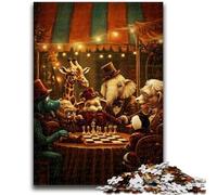 Puzzles 1000 pièces pour Adultes Animaux du Cirque, Jouets éducatifs, Anti-Stress, renforce l'amour Entre Couples 26x38cm