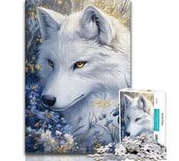 Puzzles 1000 pièces pour Adultes, Animaux fantastiques, Loup Blanc, Jouets éducatifs, Jeux familiaux, Cadeaux d'anniversaire Uniques (Taille 75x50cm)