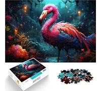 Puzzles 1000 pièces pour Adultes Animaux Flamants Roses Jouets éducatifs d'apprentissage 26x38cm Soulagement du Stress Staycation Tuer Le Temps
