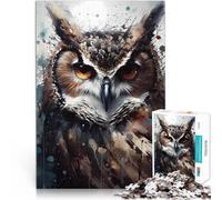 Puzzles 1000 pièces pour Adultes Animaux hiboux Jouets Jeux éducatifs Soulagement du Stress Cadeau d'anniversaire, Cadeaux 50x70cm