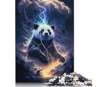 Puzzles 1000 pièces pour Adultes Animaux Panda Fantasy Puzzles pour Adultes Puzzle rectangulaire en Bois Puzzle créatif 1000 pièces (75 x 50 cm)