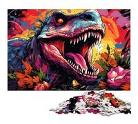 Puzzles 1000 pièces pour Adultes Animaux psychédéliques colorés Dinosaures Puzzle Difficile Une œuvre d'art pour Adolescents de 14 Ans et Plus 1000 pièces (38 x 26 cm)