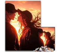 Puzzles 1000 pièces pour Adultes Anime Couple Amoureux Impossible Puzzles pour Adultes Activité familiale Casse-tête Décoration d'intérieur Cadeau de Vacances 1000 pièces (38 x 26 cm)