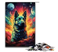 Puzzles 1000 pièces pour Adultes Anime Wolf in The Moonlight Cadeaux d'anniversaire pour Adolescents de 14 Ans et Plus 75 x 50 cm