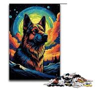 Puzzles 1000 pièces pour Adultes Anime Wolf in The Moonlight Cadeaux d'anniversaire pour Adolescents de 14 Ans et Plus 75 x 50 cm