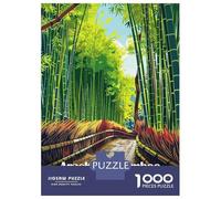 Puzzles 1000 Pièces pour Adultes Arashiyama Bamboo Grove Japan Illustration Puzzle À Monter Soi-même, Un Jeu Amusant Et Humoristique, Idéal comme Cadeau pour Toute La Famille 52x38cm/1000pcs