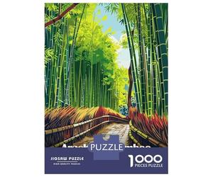 Puzzles 1000 Pièces pour Adultes Arashiyama Bamboo Grove Japan Illustration Puzzle À Monter Soi-même, Un Jeu Amusant Et Humoristique, Idéal comme Cadeau pour Toute La Famille 52x38cm/1000pcs