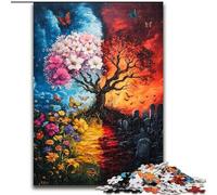 Puzzles 1000 pièces pour Adultes Arbre Yin Yang, Aidez Le Cerveau à exercer des Jouets addictifs pour cultiver la Patience Collection d'artistes, Beaux-Arts 38x26cm