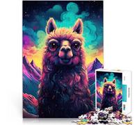 Puzzles 1000 pièces pour Adultes Art Alpaga Puzzle éducatif 26x38cm Anti-Stress Staycation Tuez Le Temps pour Les 14 Ans et Plus
