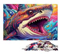 Puzzles 1000 pièces pour Adultes, Art Animalier, Requin, Puzzles impossibles pour Adultes, décoration d'intérieur à Faire soi-même, Jeu de réflexion, 26x38cm / 10,23x14,96 Pouces
