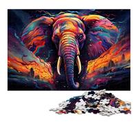 Puzzles 1000 pièces pour Adultes Art coloré éléphant Jeu Pratique idéal pour Les Adolescents de 14 Ans et Plus 1000 pièces (38 x 26 cm)