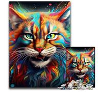 Puzzles 1000 pièces pour Adultes, Art coloré, Lynx, Puzzles impossibles pour Adultes, décoration d'intérieur à Faire soi-même, Jeu de réflexion, 50x75cm / 19,68x29,52 Pouces