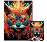 Puzzles 1000 pièces pour Adultes, Art coloré, Renard, Puzzles impossibles pour Adultes, décoration d'intérieur à Faire soi-même, Jeu de réflexion, 50x75cm / 19,68x29,52 Pouces