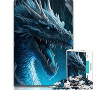 Puzzles 1000 pièces pour Adultes Art Dragon de Glace 1000 pièces pour Adultes, défi d'intelligence cérébrale, Jouets addictifs pour la décoration de la Maison (Taille 38x26cm)