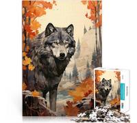 Puzzles 1000 pièces pour Adultes Art du Loup Jouets addictifs pour Le défi de l'intelligence cérébrale Bon Cadeau 75x50cm