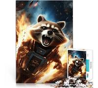 Puzzles 1000 pièces pour Adultes Art du Raton Laveur Défi Difficile pour soulager Le Stress Améliorer la mémoire 38x26cm