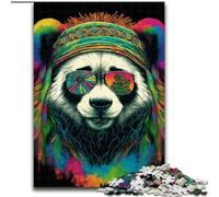 Puzzles 1000 pièces pour Adultes Art Neon Panda Puzzles 1000 pièces pour Adultes Jeu cérébral Stimulant à Faire soi-même, activité familiale Interactive (Taille 50x75cm)