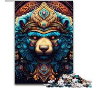 Puzzles 1000 pièces pour Adultes Art Ours Brun Puzzles 1000 pièces pour Adultes Jeux éducatifs Belle décoration (Taille 50x75cm)