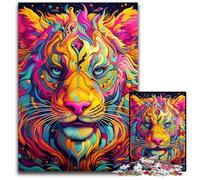 Puzzles 1000 pièces pour Adultes, Art psychédélique, Tigre, Puzzles impossibles pour Adultes, décoration d'intérieur à Faire soi-même, Jeu de réflexion, 26x38cm / 10,23x14,96 Pouces