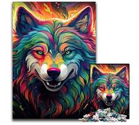 Puzzles 1000 pièces pour Adultes Art Wolf, Puzzle en Bois, Jeu de réflexion interactif en Famille, adapté aux 14 Ans et Plus, 50x75cm / 19,68x29,52 Pouces