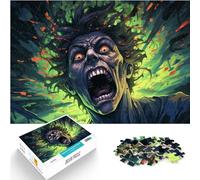 Puzzles 1000 pièces pour Adultes，Art Zombie Graffiti psychédélique coloré，pour Adultes Puzzle en Bois Familial，Cadeau de Puzzles colorés Luxueux，Taille ：50x75 cm