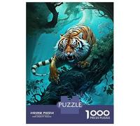 Puzzles 1000 Pièces pour Adultes Asian Mythical Tiger Puzzle pour Adultes Jeux Relaxants Défi Difficile pour Anniversaire, Noël 70x50cm/1000pcs